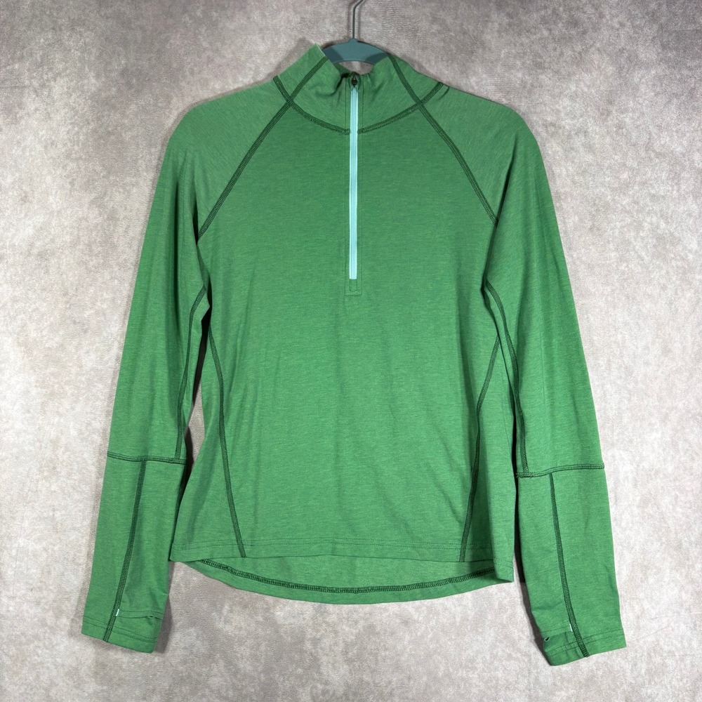 Stio Pullover Womens Size Small Green Quarter Zip Athletic Base Layer Top Active